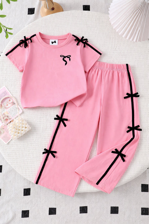 Sweet Bow Charm Outfit | Shirt + Trouser Set