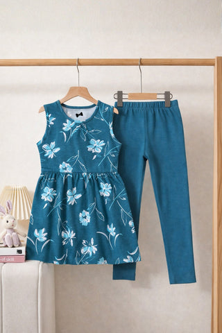 Floral Breeze Outfit | Top + Lycra Legging Set