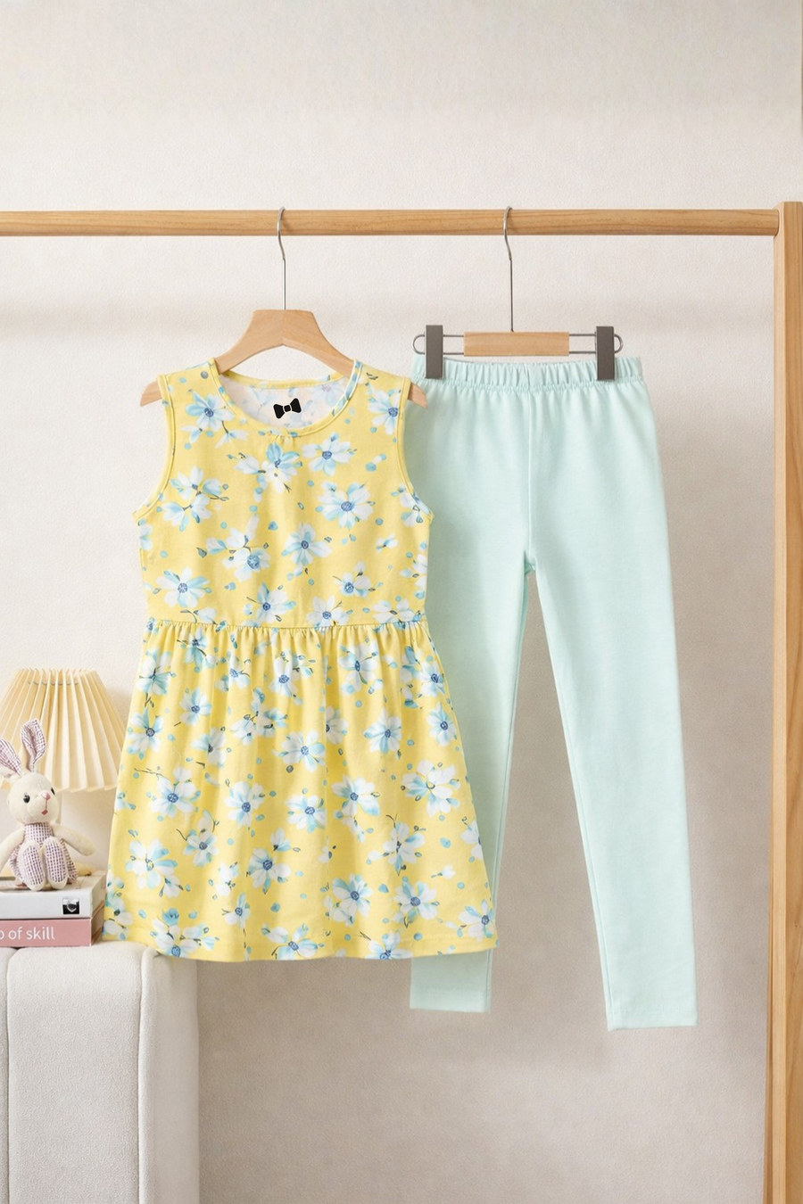 Lemon Bloom Outfit | Top + Lycra Legging Set