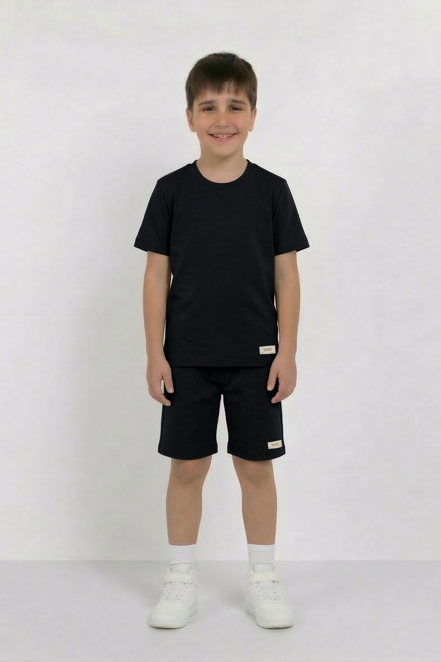 Black Unisex Cotton Lycra Co-ord Set | T-Shirt & Short
