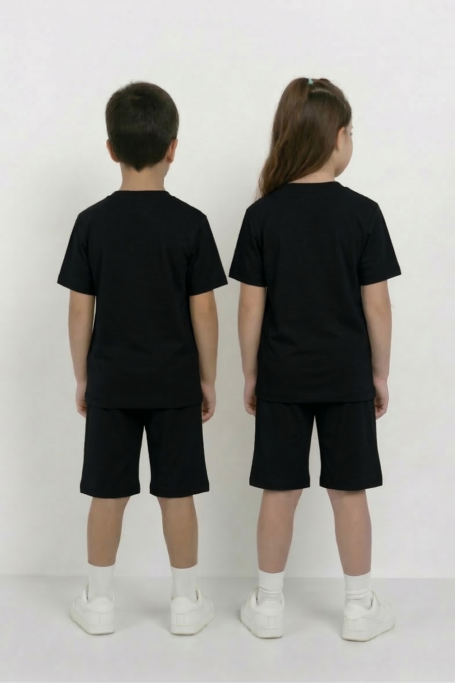 Black Unisex Cotton Lycra Co-ord Set | T-Shirt & Short