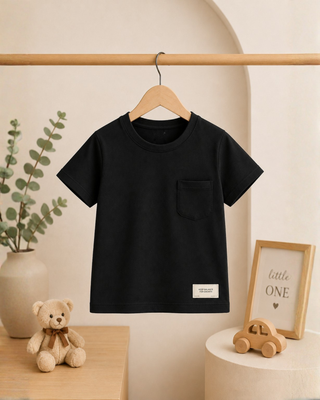 Black Cotton Lycra T-Shirt
