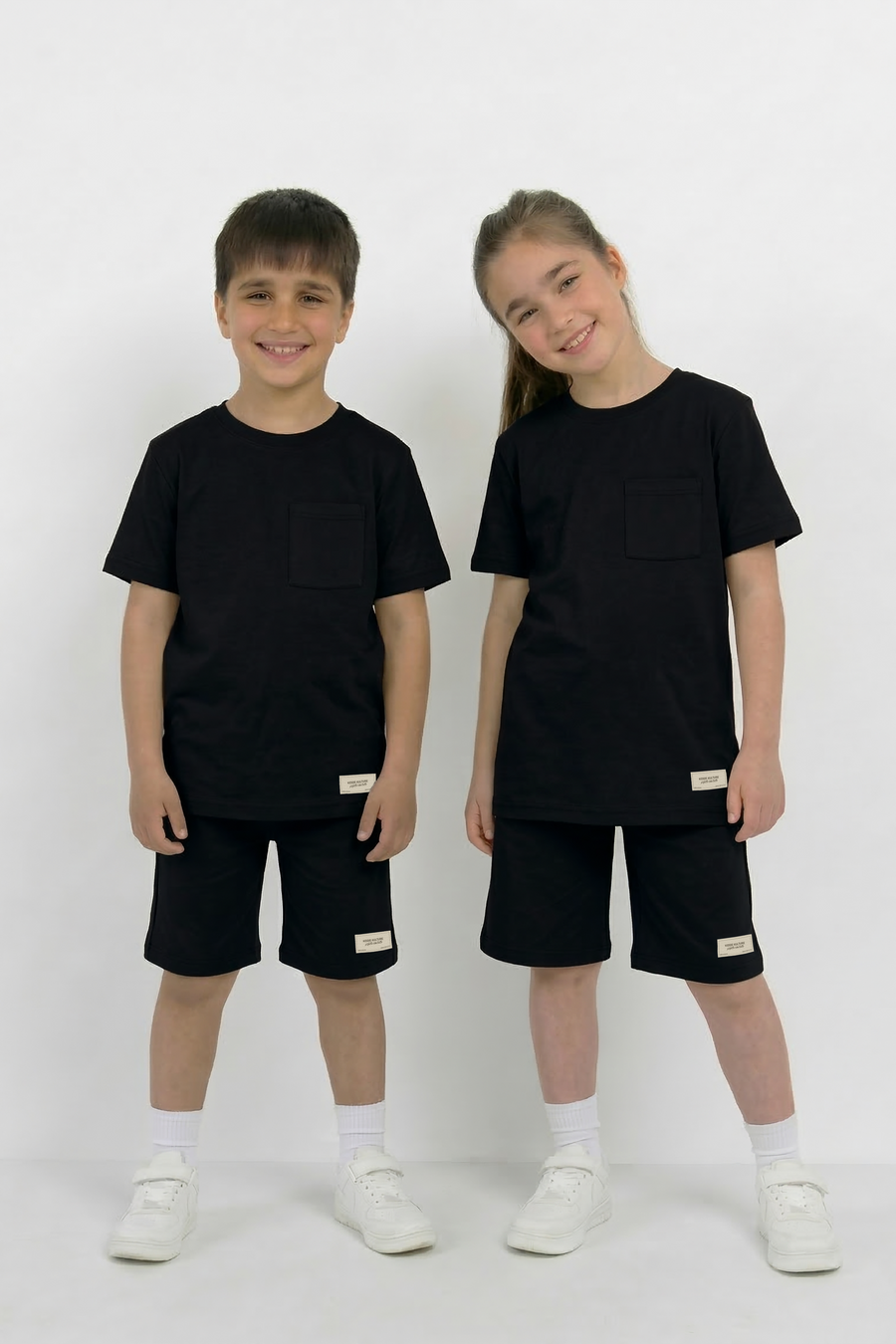 Black Unisex Cotton Lycra Co-ord Set | T-Shirt & Short