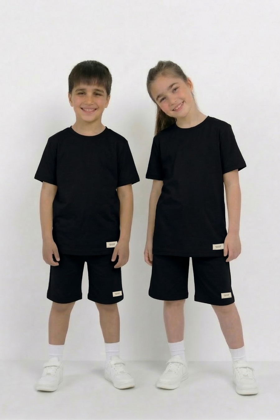 Black Unisex Cotton Lycra Co-ord Set | T-Shirt & Short