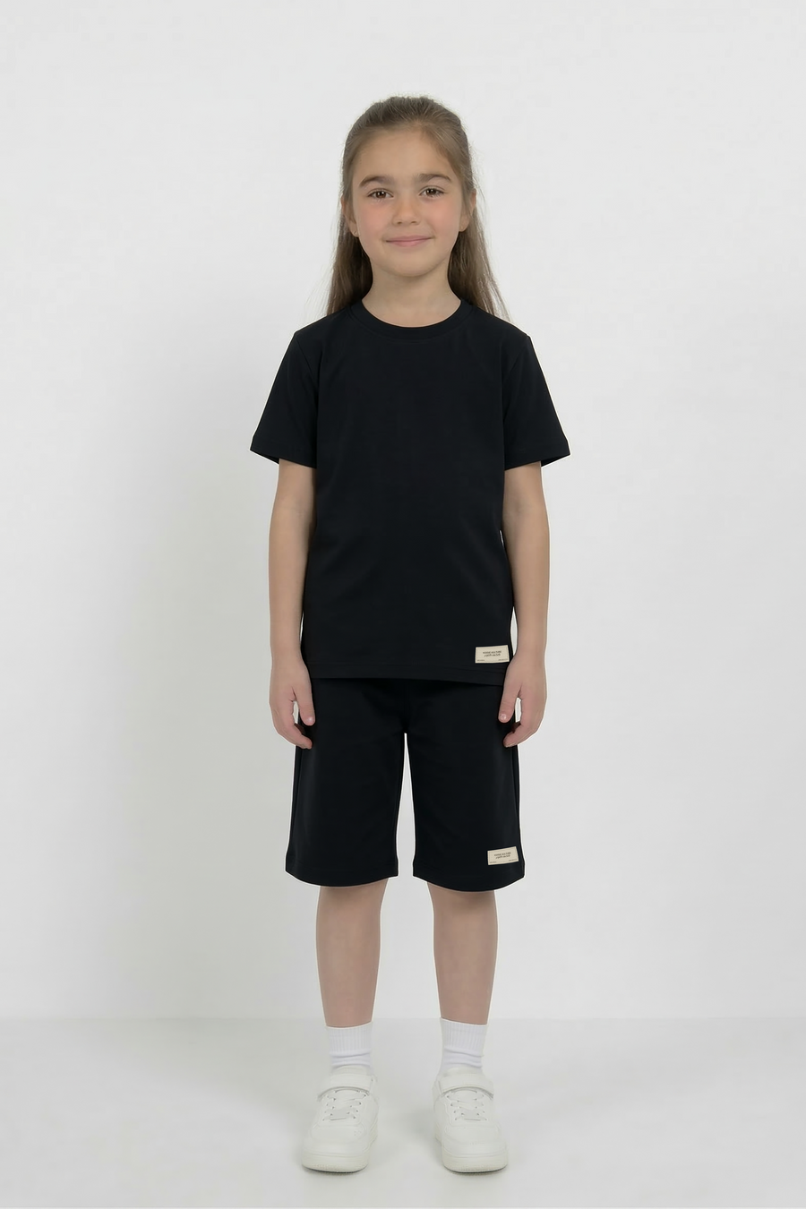 Black Unisex Cotton Lycra Co-ord Set | T-Shirt & Short