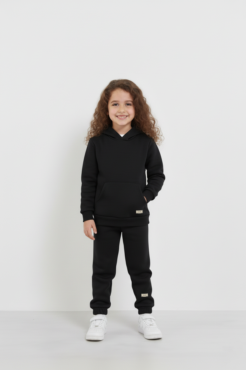 Black Hoodie and Trouser Set