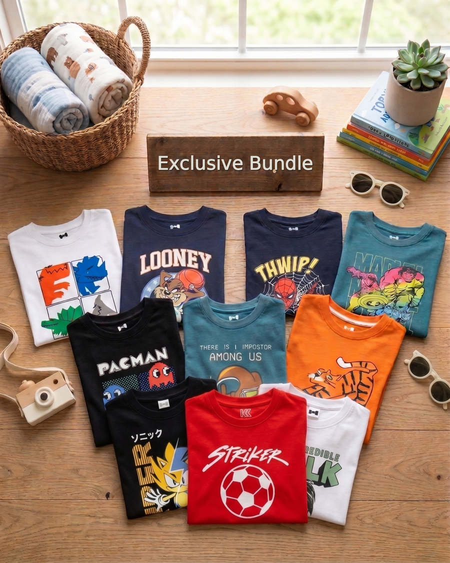 Kids 10pcs Graphic T-Shirts Set