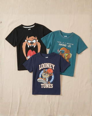 Cartoon Adventure Graphic T-Shirts Pack of 3 | Kids Summer Tees