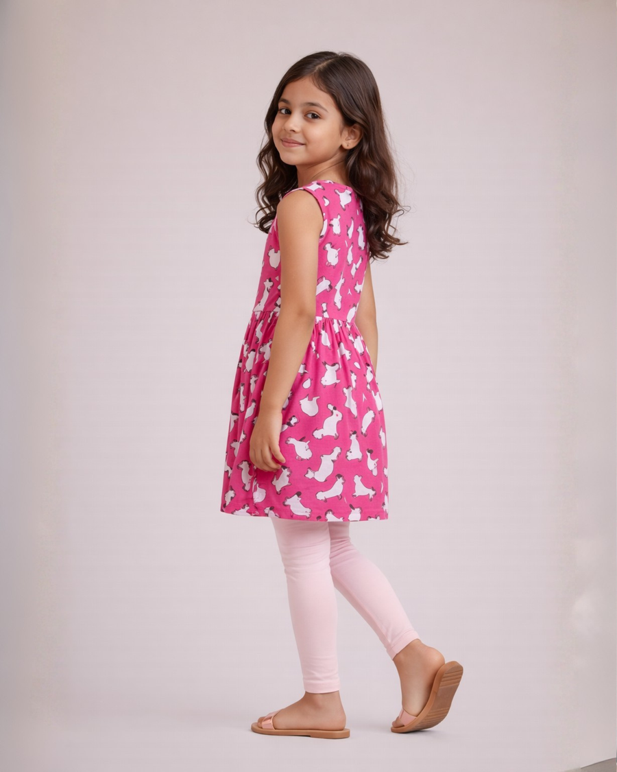 Pink Kitty Charm Outfit | Dress + Legging Set