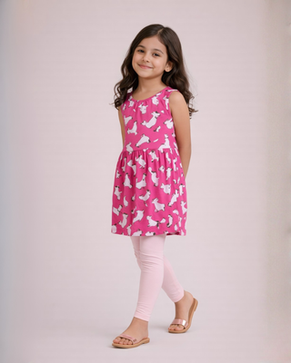 Pink Kitty Charm Outfit | Dress + Legging Set