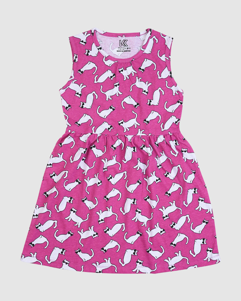Pink Kitty Charm Outfit | Dress + Legging Set