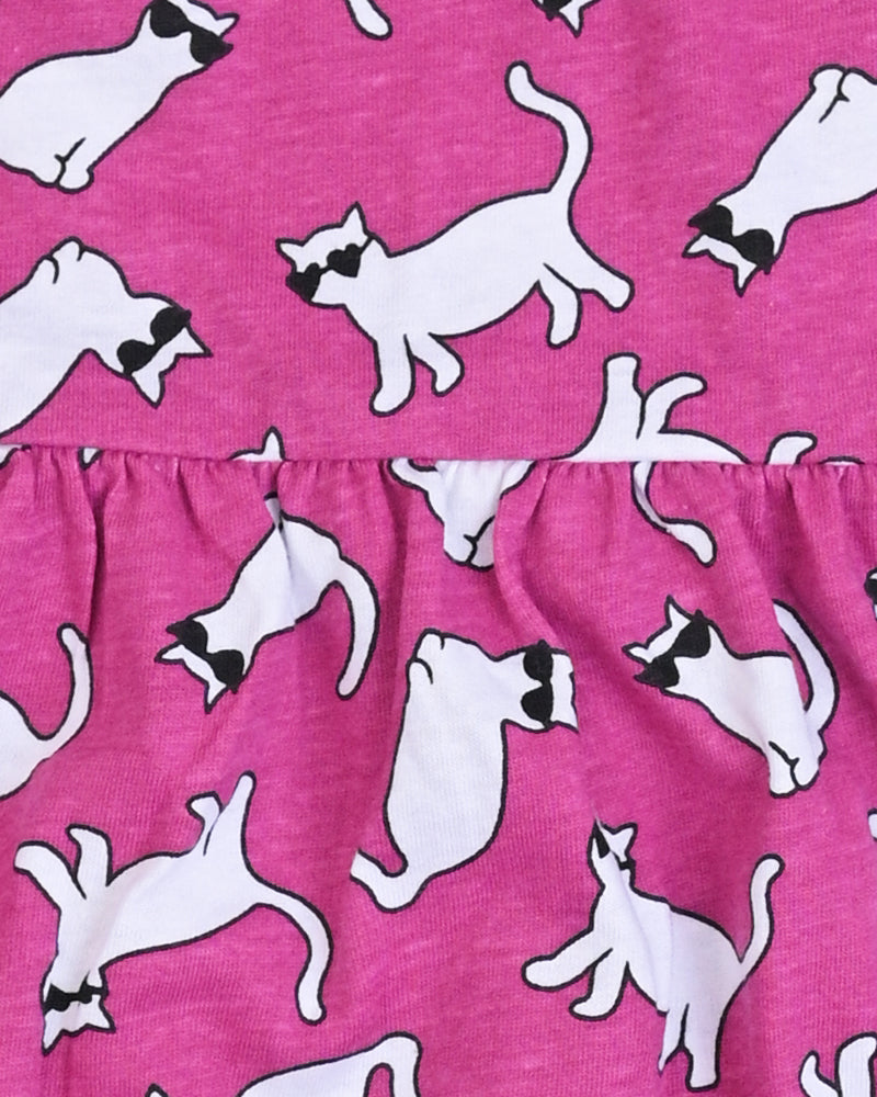 Pink Kitty Charm Outfit | Dress + Legging Set