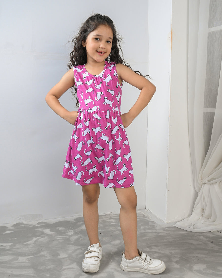 Pink Kitty Charm Outfit | Dress + Legging Set