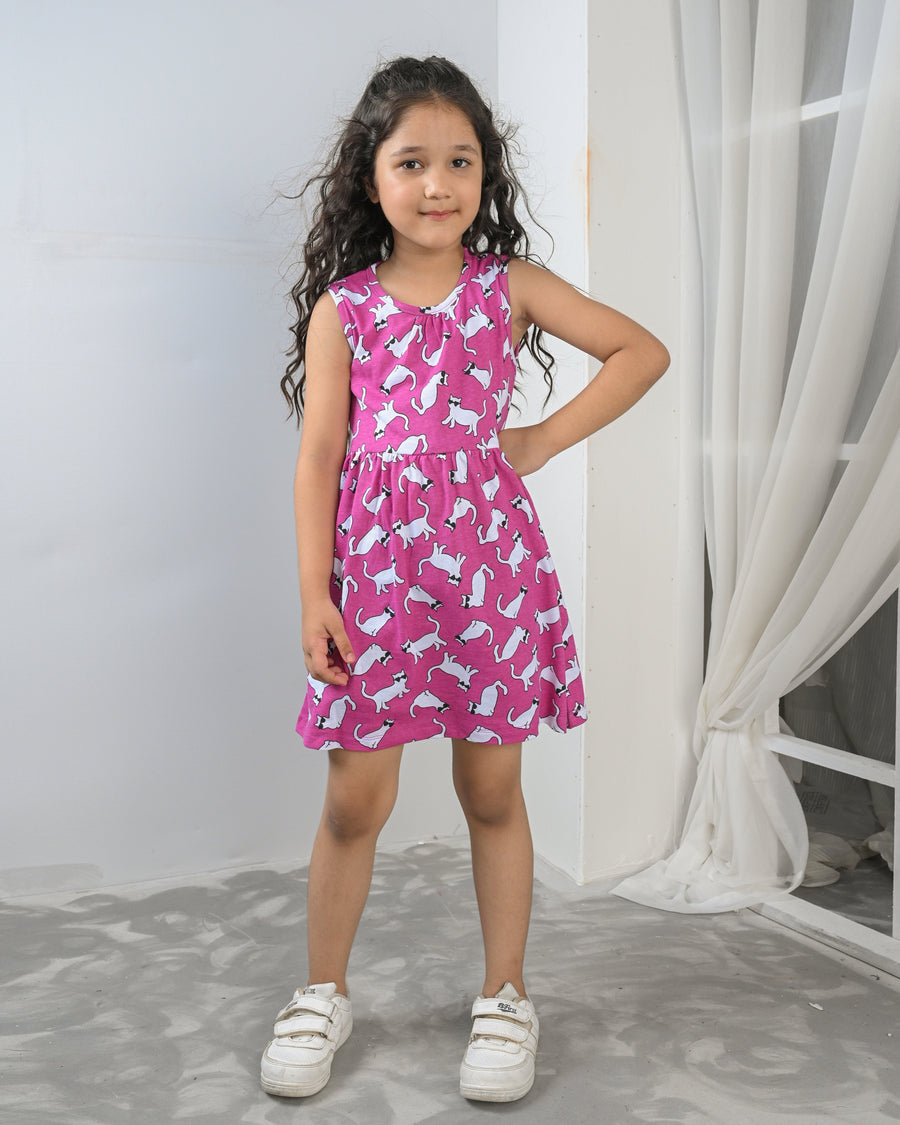 Pink Kitty Charm Outfit | Dress + Legging Set