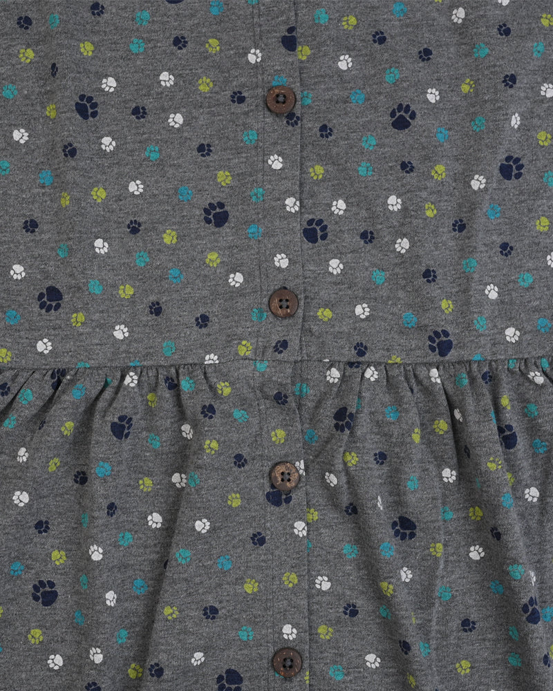 Grey Daisy Delight Outfit | Dress + Legging Set