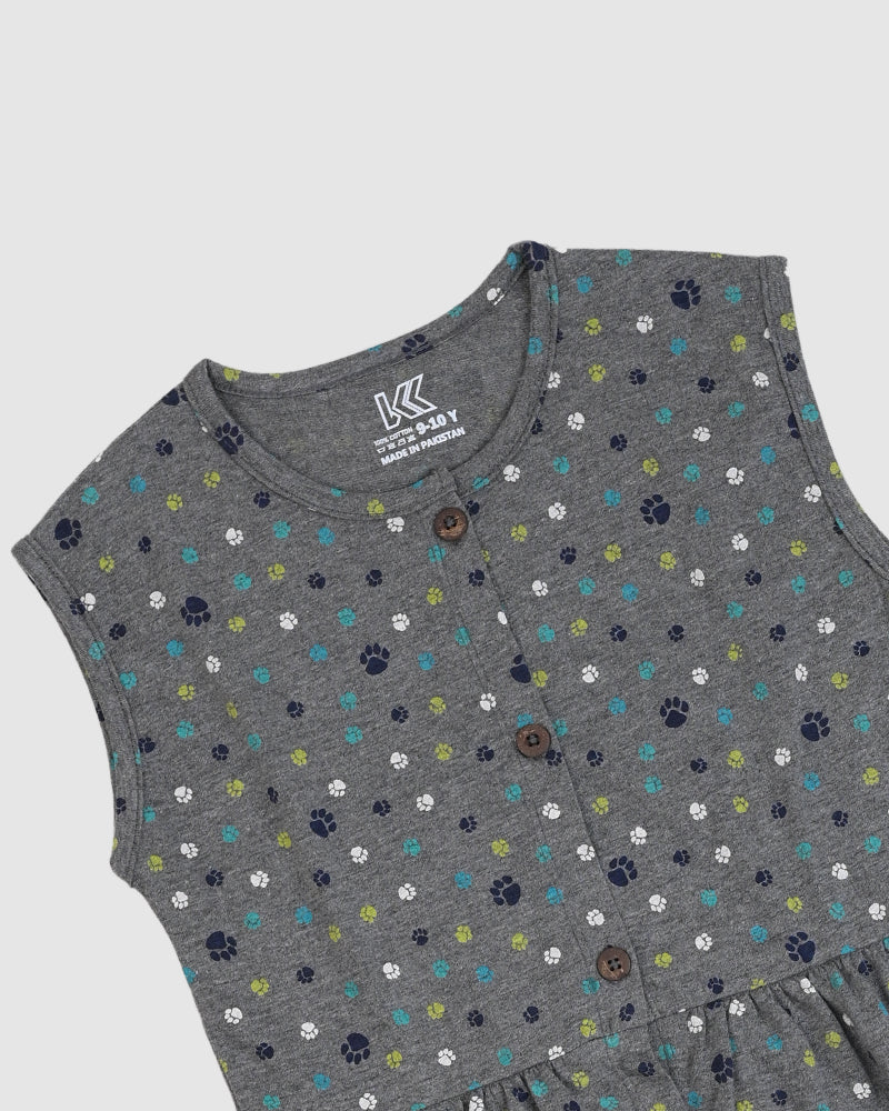 Grey Daisy Delight Outfit | Dress + Legging Set