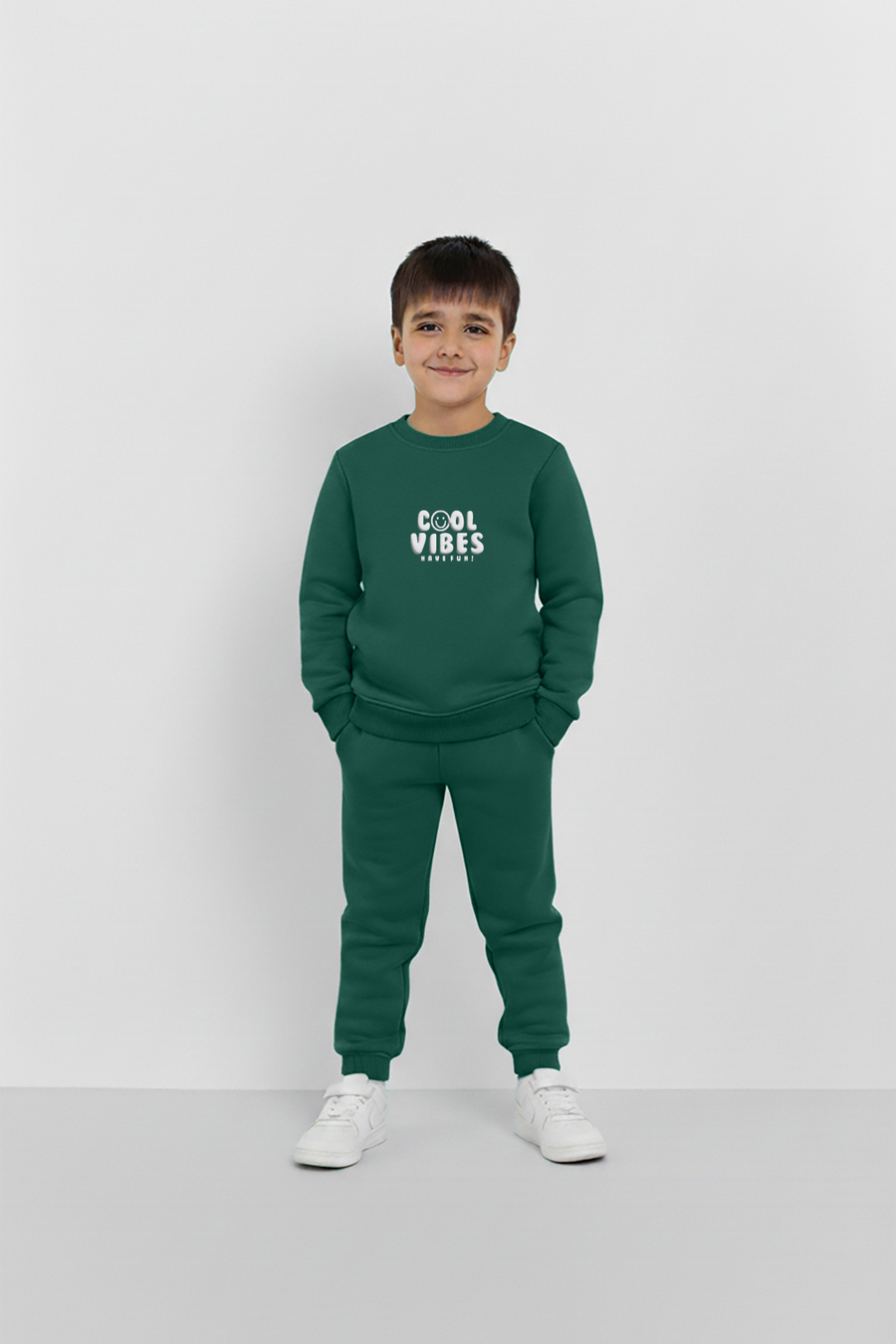 Green Cool Vibes Sweatshirt & Trouser Set