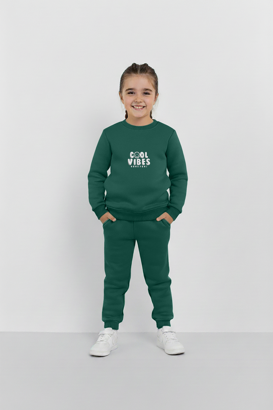 Green Cool Vibes Sweatshirt & Trouser Set