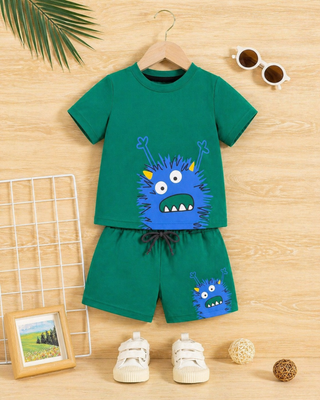 Green Monster Classic Outfit | Shirt + Shorts Set