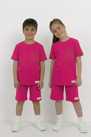 Hot Pink Unisex Co-ord Set | T-Shirt + Shorts