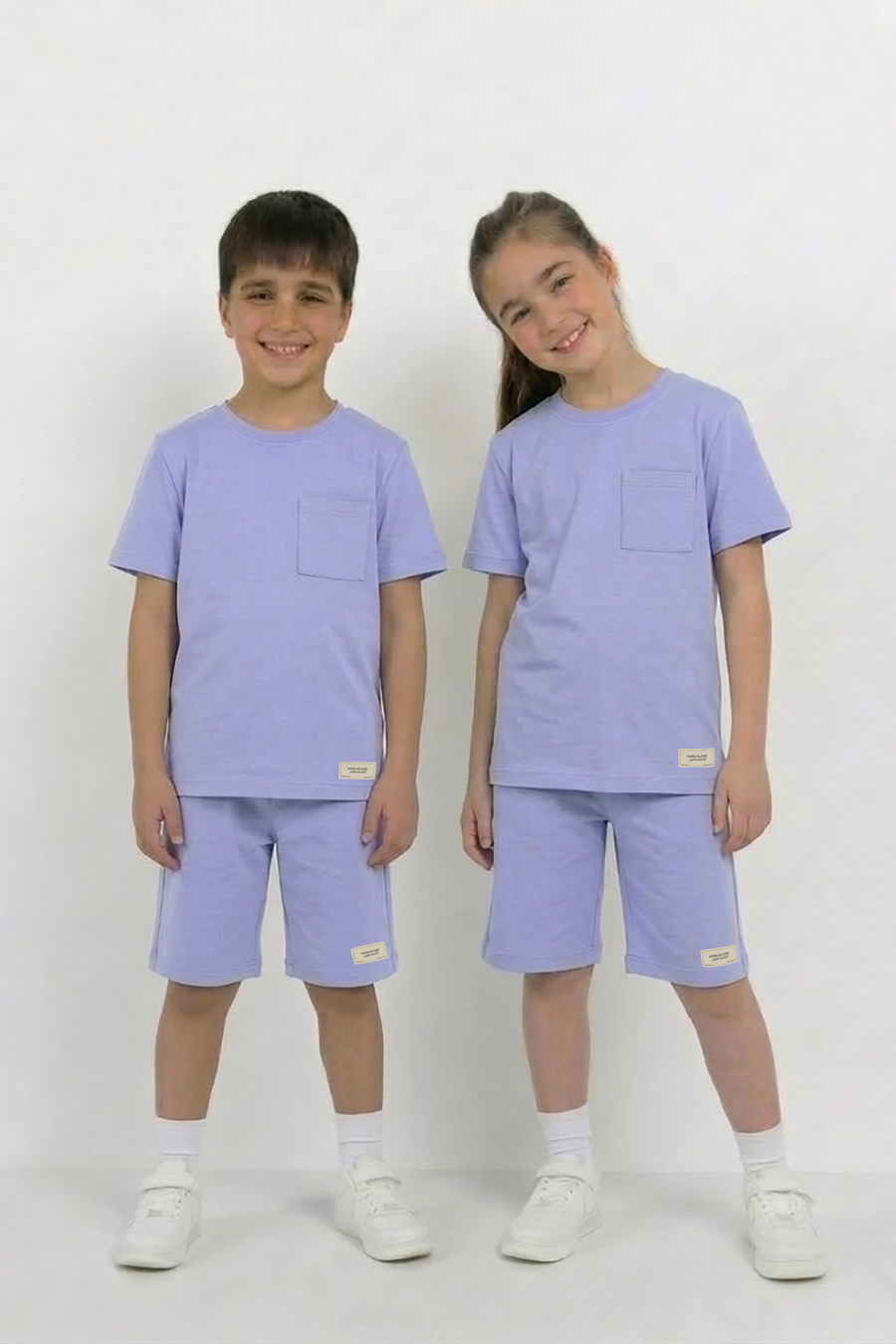 Lavender Unisex Cotton Lycra Co-ord Set | T-Shirt & Short