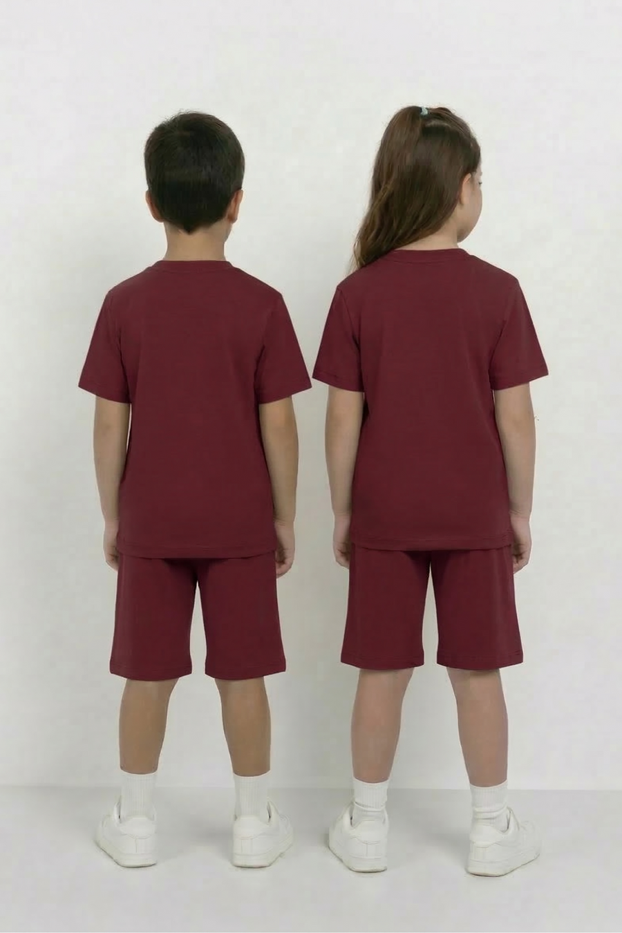Maroon Unisex Cotton Lycra Co-ord Set | T-Shirt & Short