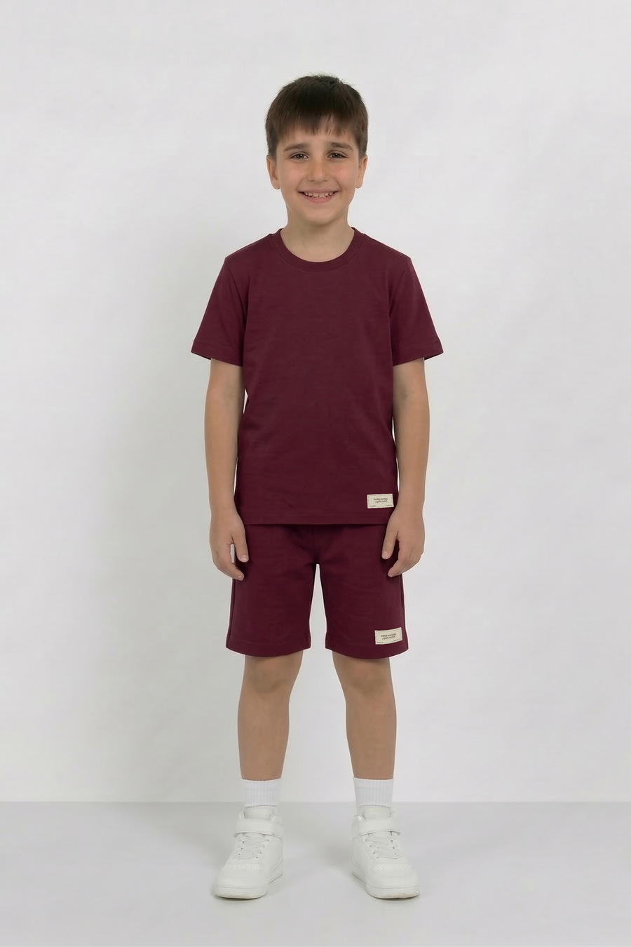 Maroon Unisex Cotton Lycra Co-ord Set | T-Shirt & Short