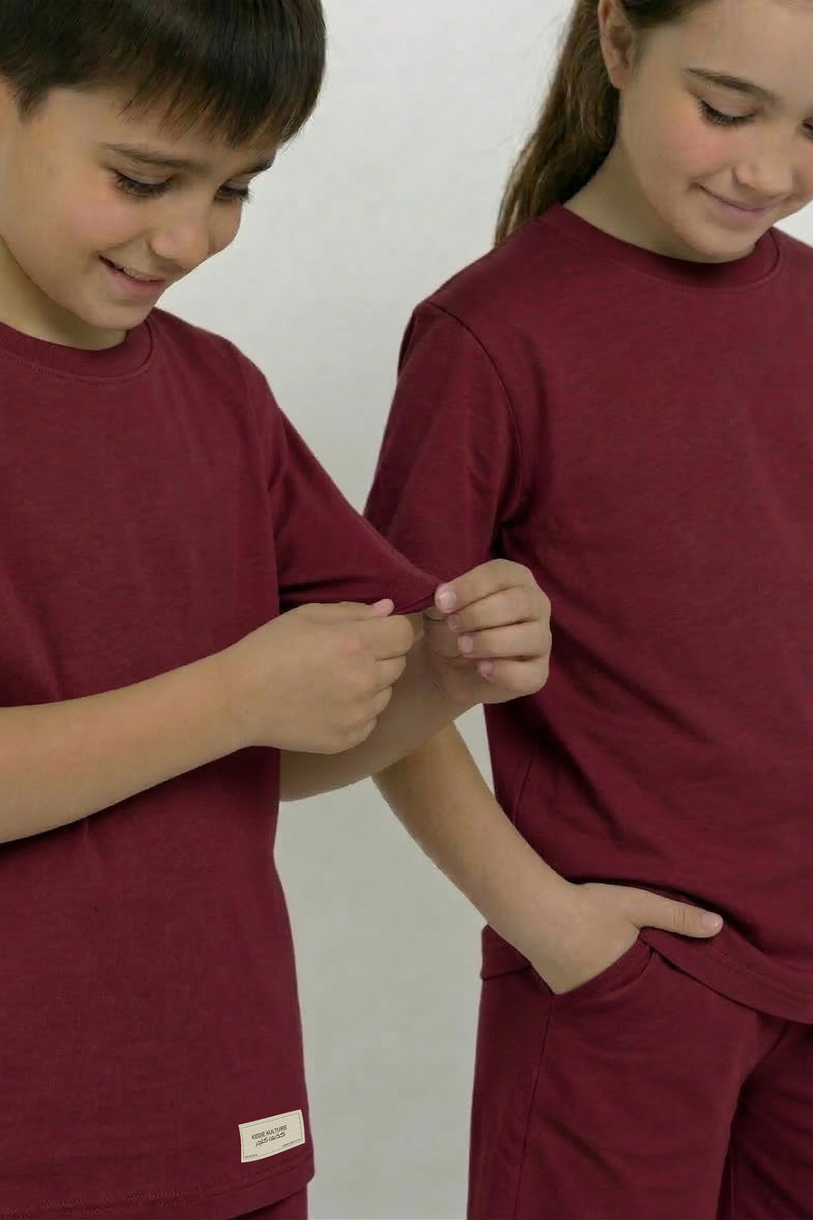 Maroon Unisex Cotton Lycra Co-ord Set | T-Shirt & Short