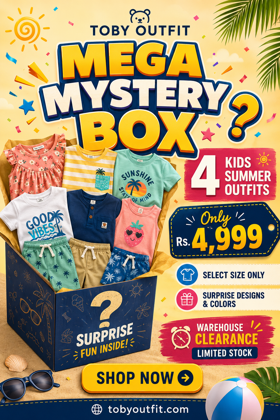 Mega Mystery Box – 4 Kids Summer Outfits