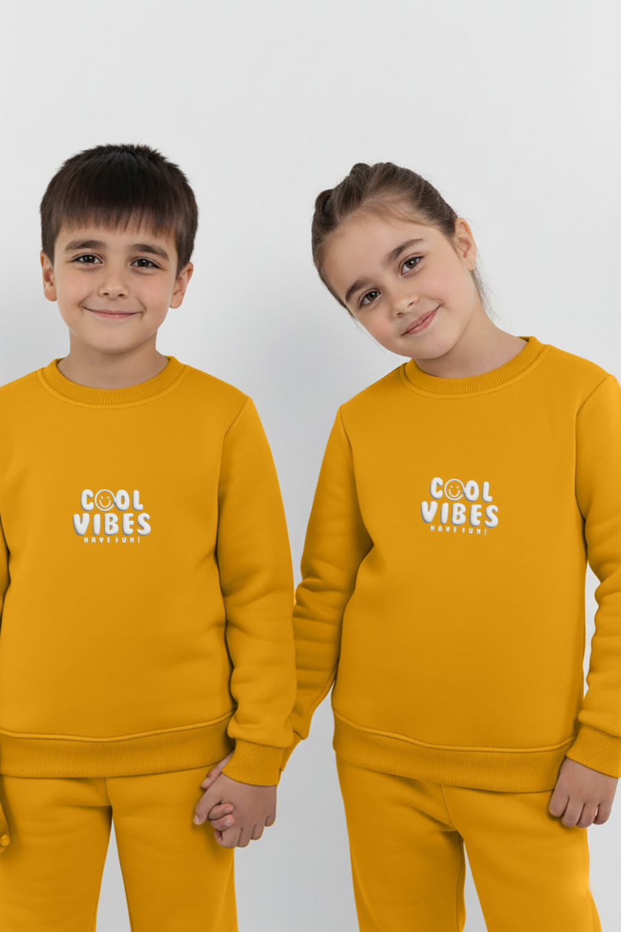Mustard Cool Vibes Sweatshirt & Trouser Set