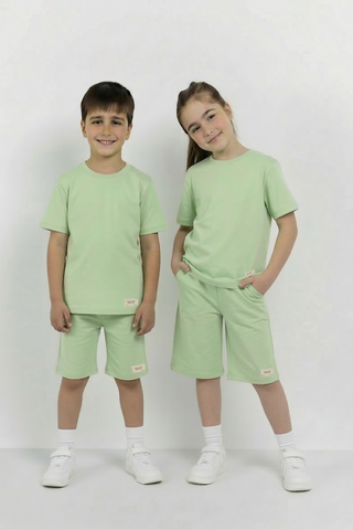 Neon Green Unisex Co-ord Set | T-Shirt + Shorts