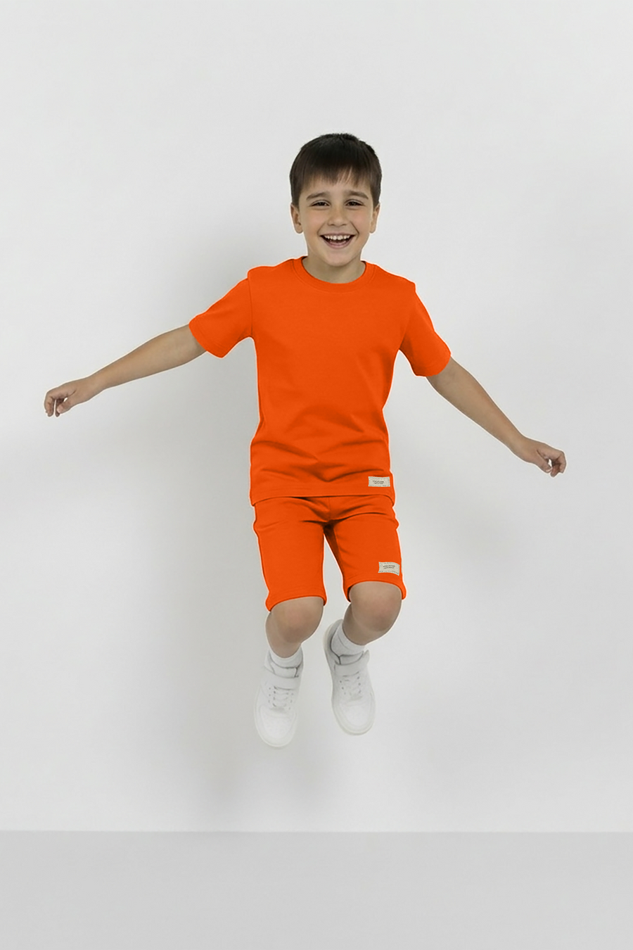 Orange Unisex Cotton Lycra Co-ord Set | T-Shirt & Short