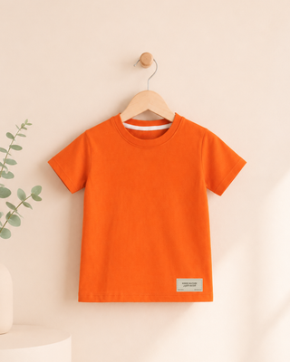 Orange Cotton Lycra T-Shirt