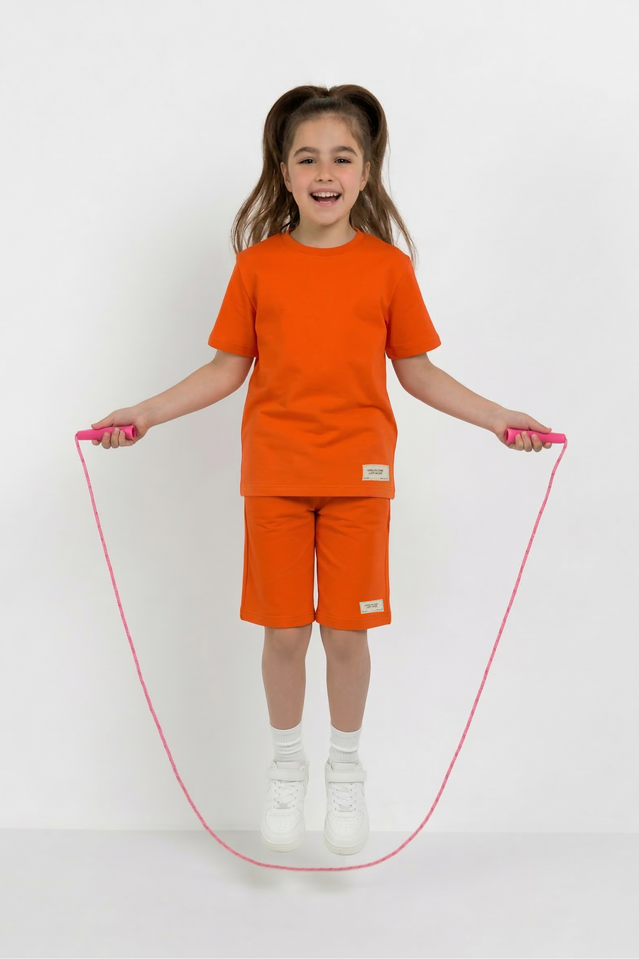 Orange Unisex Cotton Lycra Co-ord Set | T-Shirt & Short