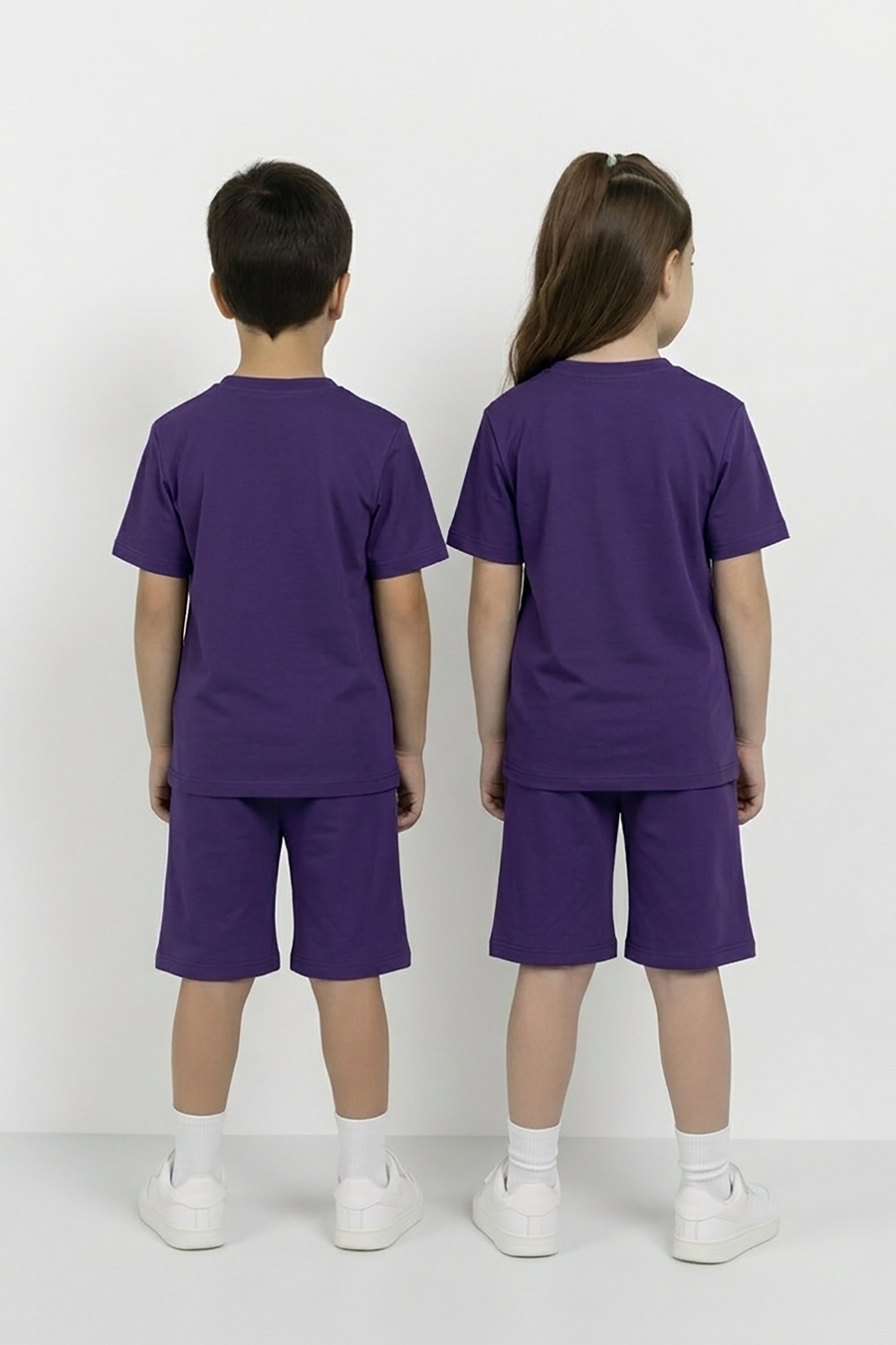Purple Unisex Cotton Lycra Co-ord Set | T-Shirt & Short