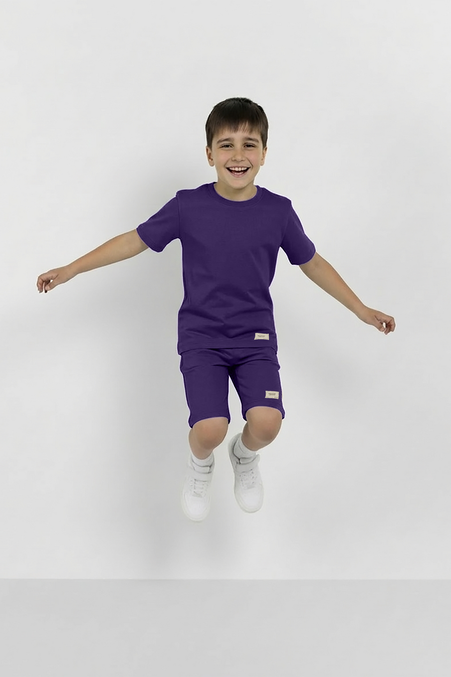 Purple Unisex Cotton Lycra Co-ord Set | T-Shirt & Short