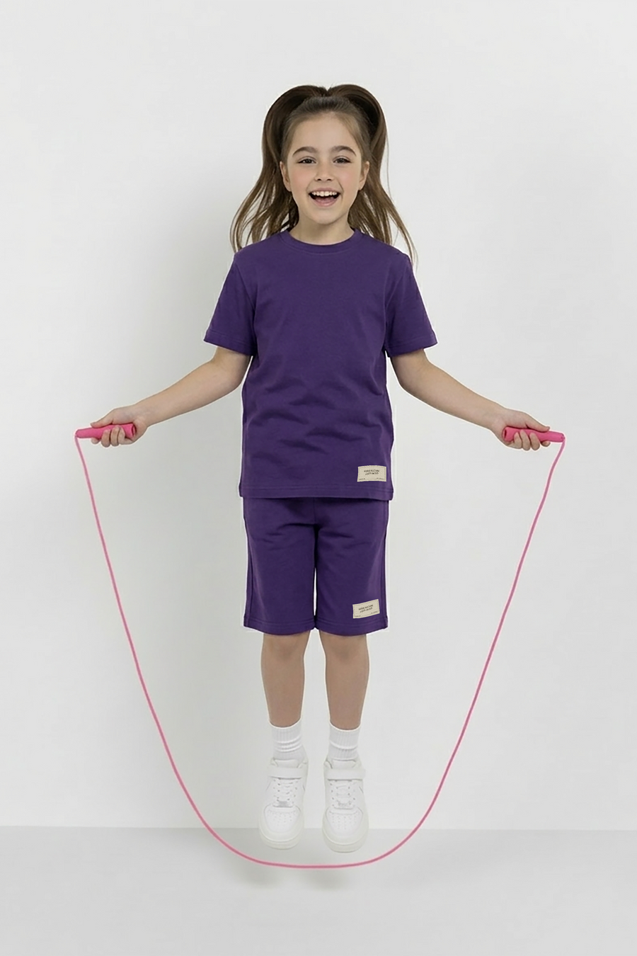 Purple Unisex Cotton Lycra Co-ord Set | T-Shirt & Short
