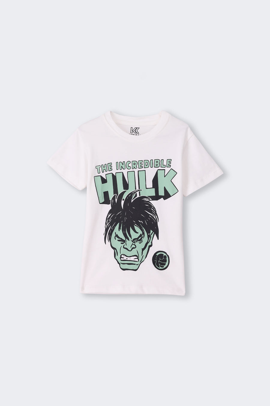 Mighty Green Smash Cartoon White T-Shirt for Kids – Comic Style