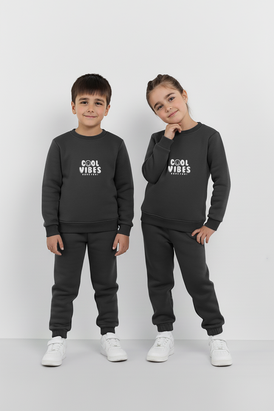 Charcoal Cool Vibes Sweatshirt & Trouser Set