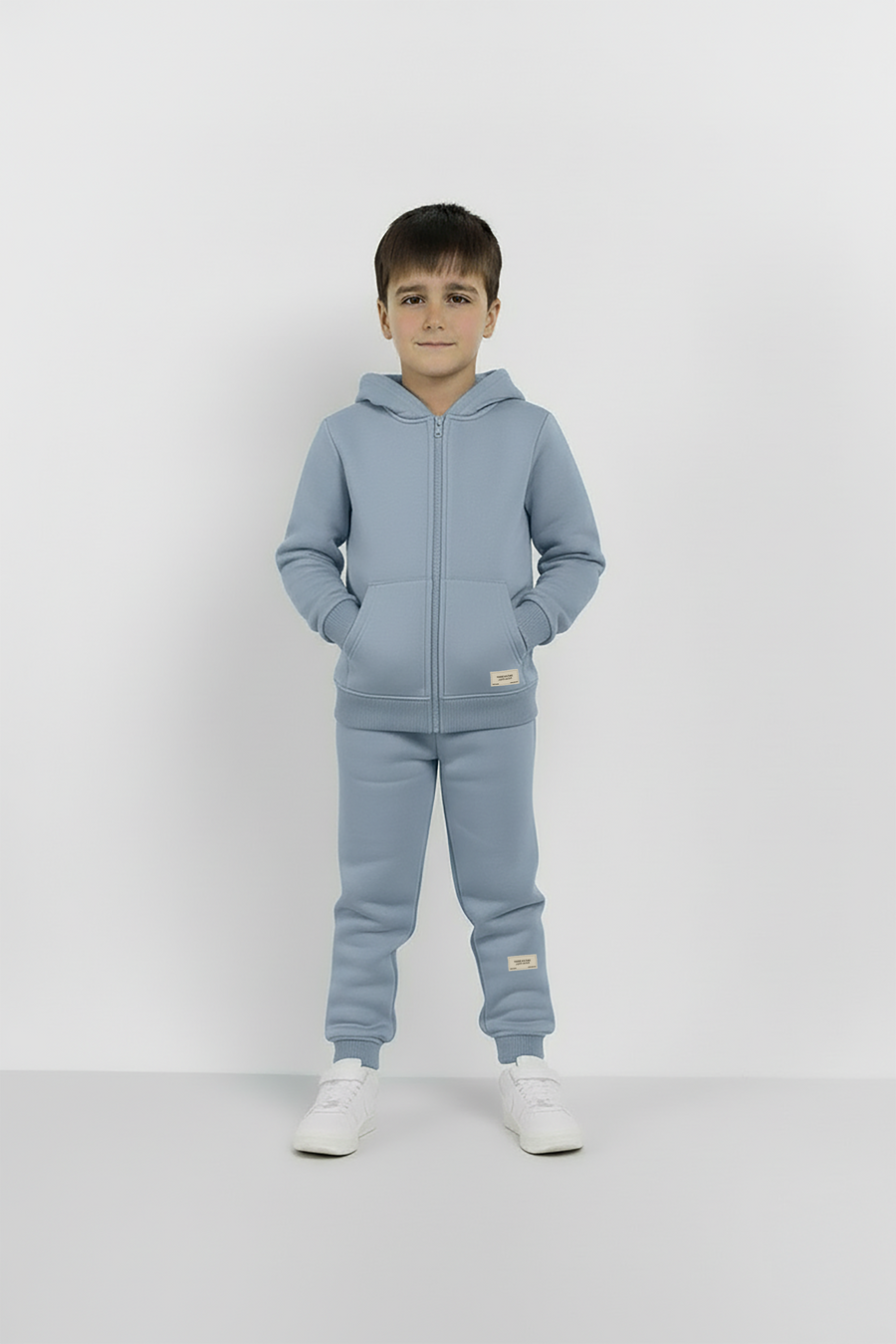 Sky Blue Zipper Hoodie and Trouser Set