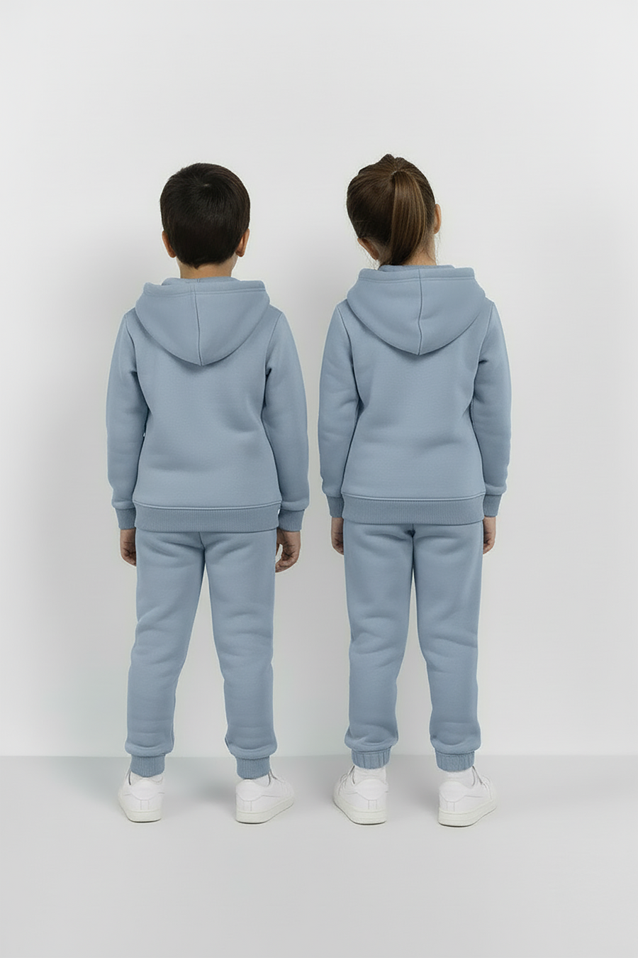 Sky Blue Zipper Hoodie and Trouser Set