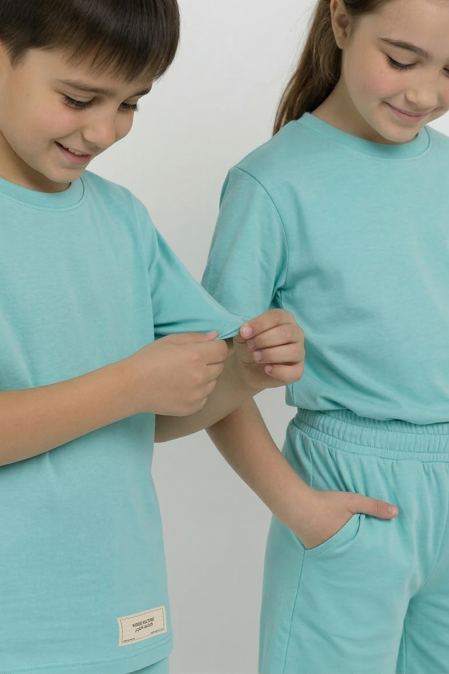 Aqua Mint Unisex Cotton Lycra Co-ord Set | T-Shirt & Short