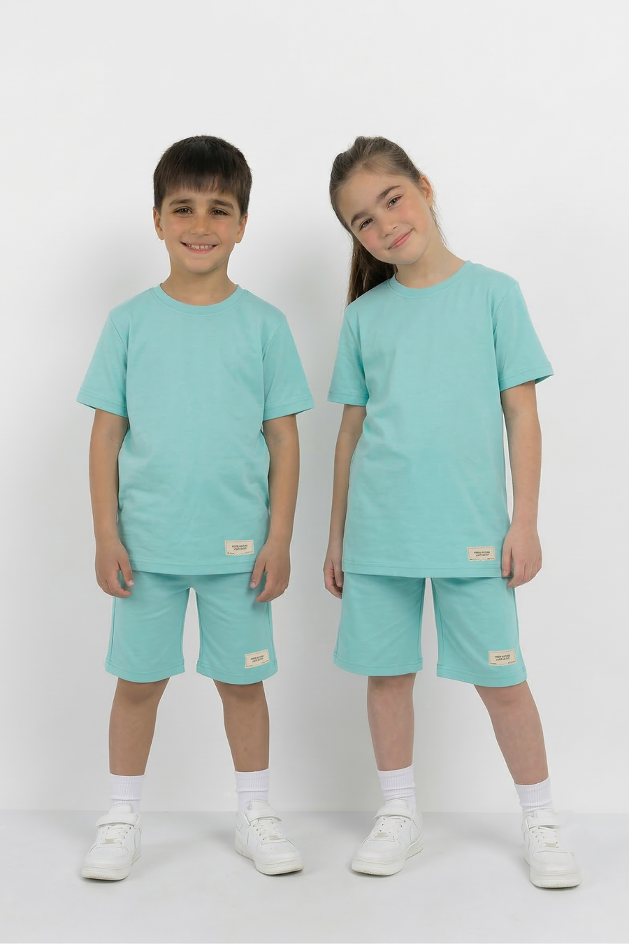 Aqua Mint Unisex Cotton Lycra Co-ord Set | T-Shirt & Short