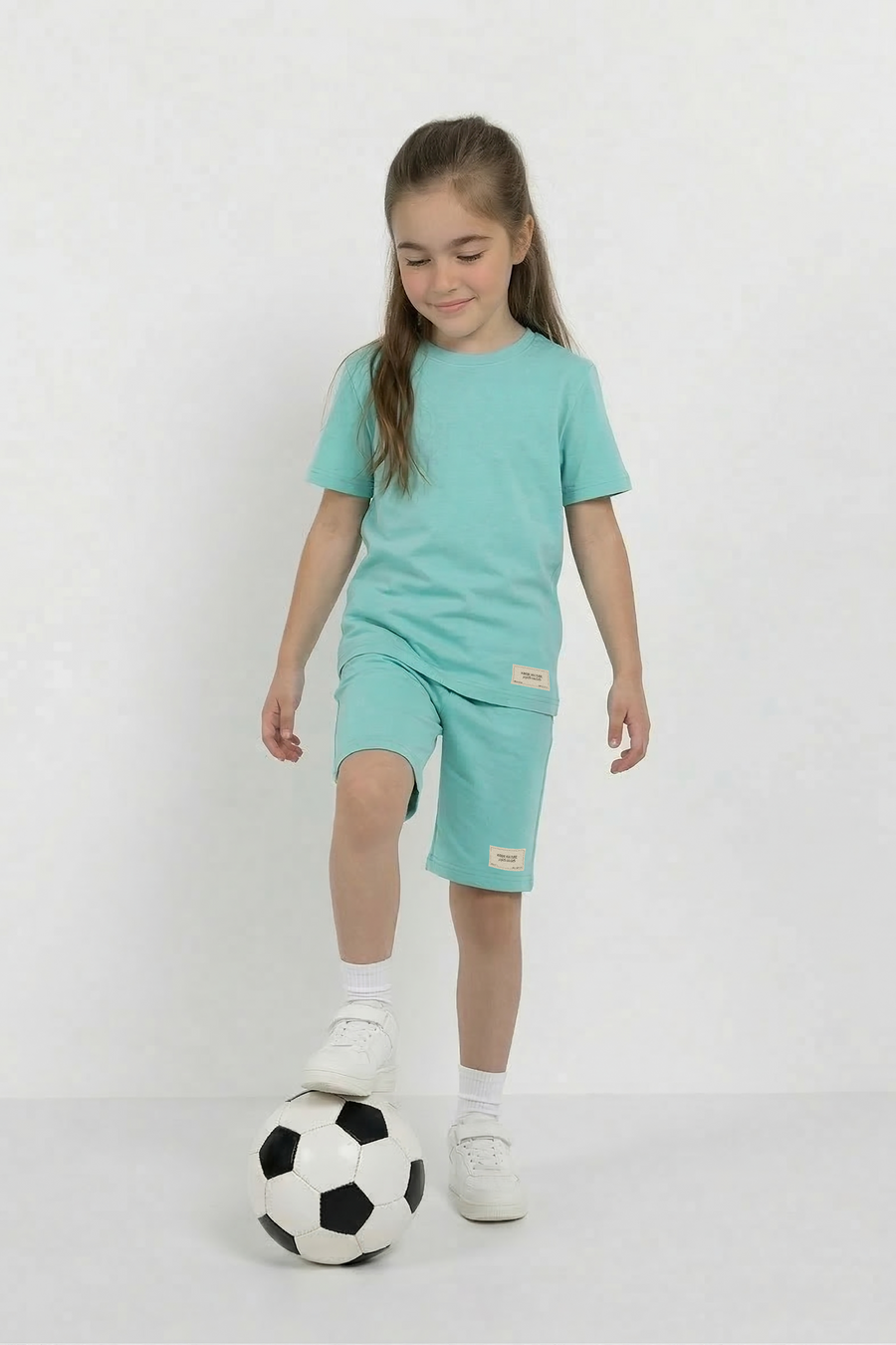 Aqua Mint Unisex Cotton Lycra Co-ord Set | T-Shirt & Short