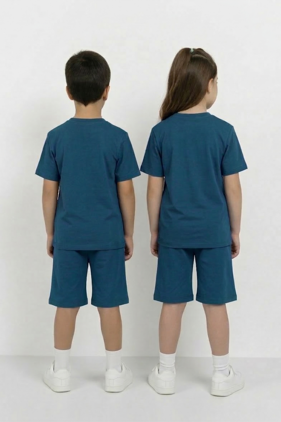 Teal Unisex Cotton Lycra Co-ord Set | T-Shirt & Short