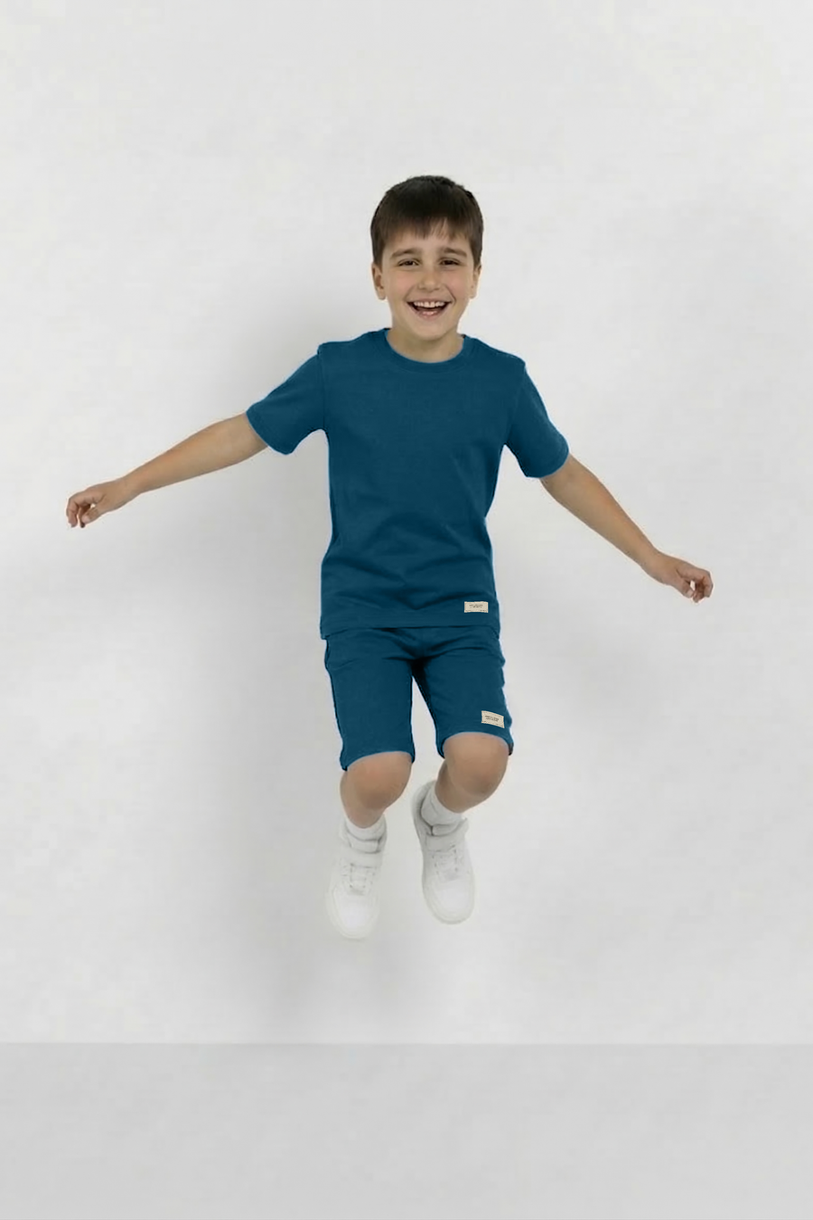 Teal Unisex Cotton Lycra Co-ord Set | T-Shirt & Short