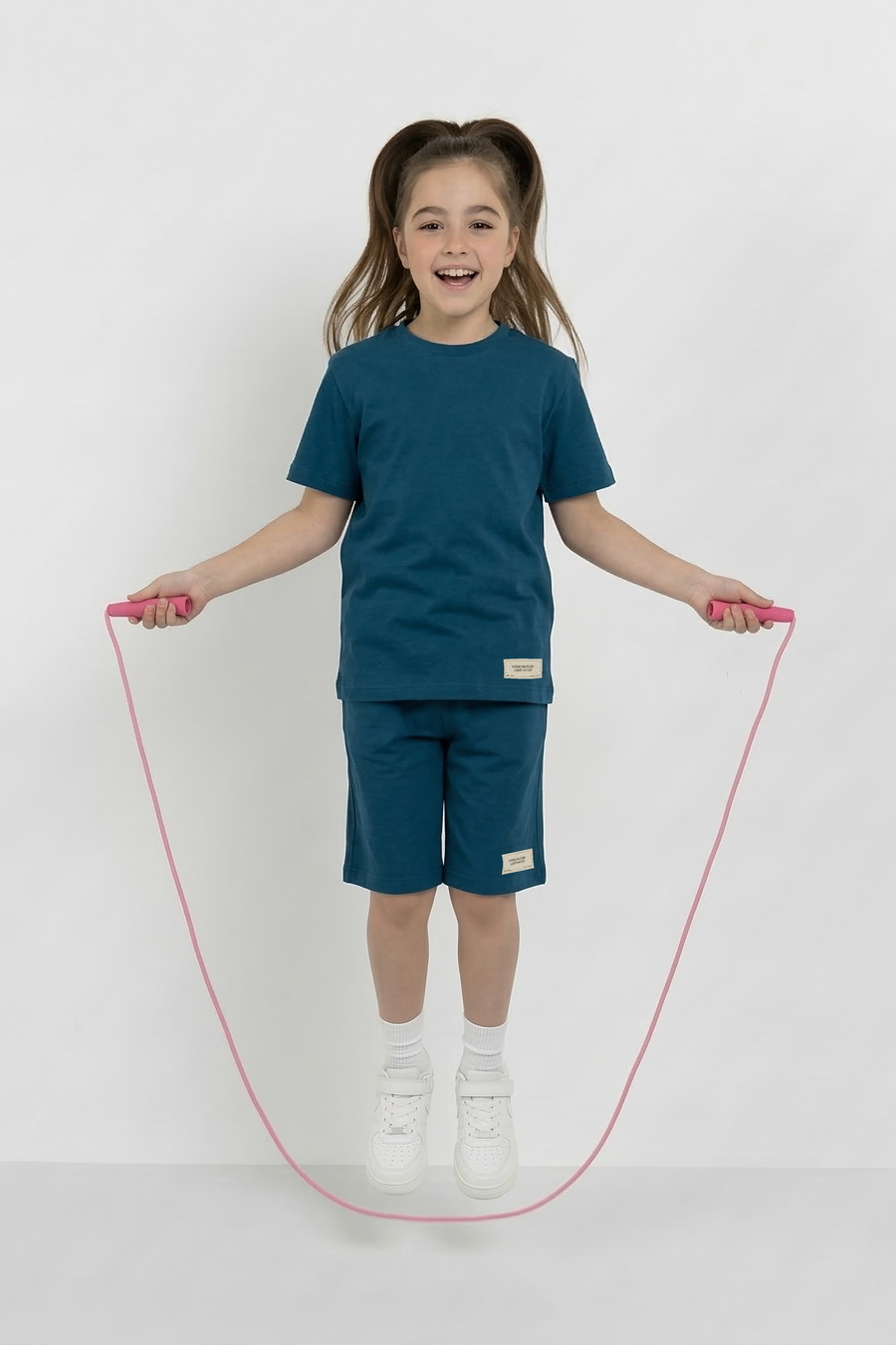 Teal Unisex Cotton Lycra Co-ord Set | T-Shirt & Short