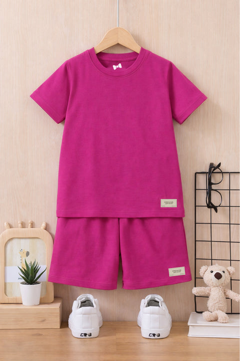 Hot Pink Unisex Co-ord Set | T-Shirt + Shorts