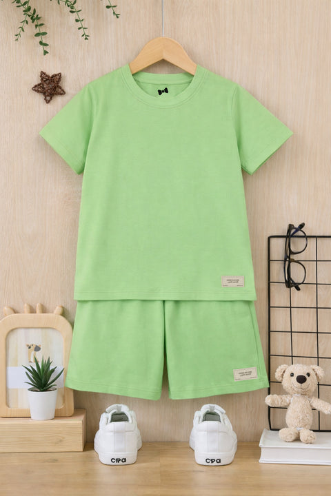 Neon Green Unisex Co-ord Set | T-Shirt + Shorts