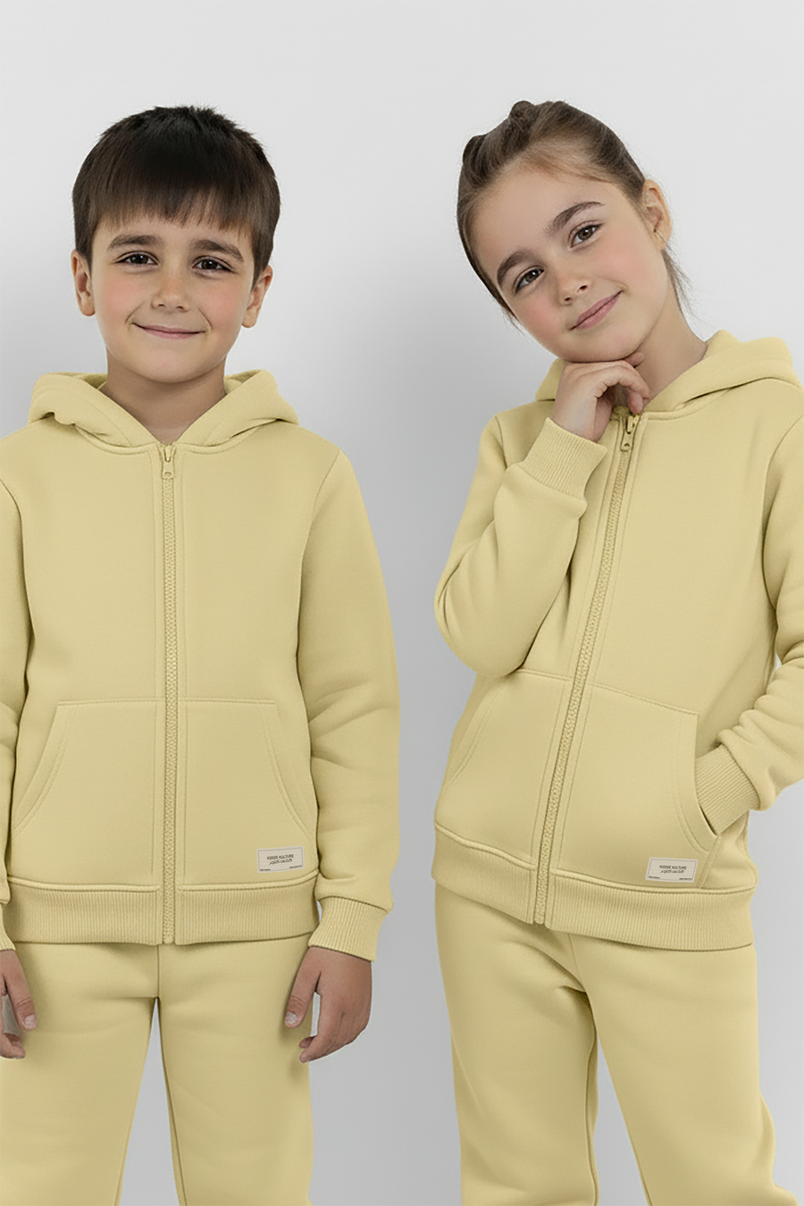 Yellow Zipper Hoodie and Trouser Set